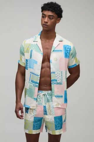 Conjunto camisa y bañador PAISLEY ROSA