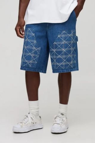 Pantalon vaquero corto Rombos AZUL 