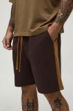 Pantalon Corto Con Banda Latera - MARRON