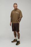 Pantalon Corto Con Banda Latera - MARRON