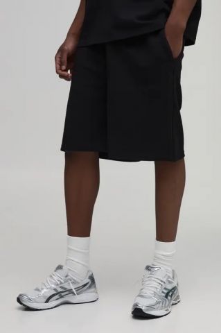 Pantalón corto con textura - NEGRO