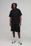 Pantalón corto con textura - NEGRO