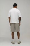 Pantalón corto con ribete y desgaste - GRIS