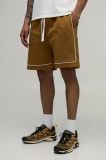 Pantalón corto con ribete bordado - MARRON