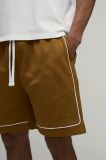 Pantalón corto con ribete bordado - MARRON