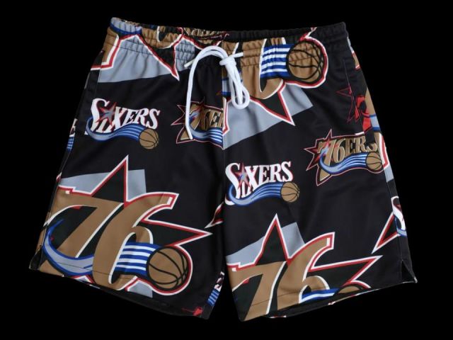 M&N Philadelphia 76ers Sublimated Shorts - BLACK