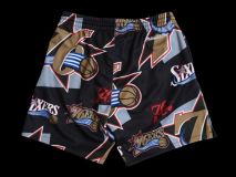 M&N Philadelphia 76ers Sublimated Shorts - BLACK