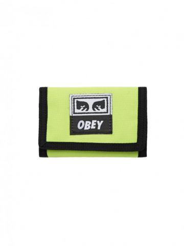 Obey Drop Out Tri Fould Wallet-Safety Green