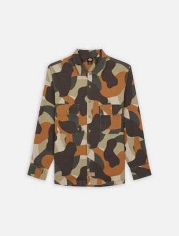 Dickies Camo Canvas Work Shirt - IMPERIAL GREEN