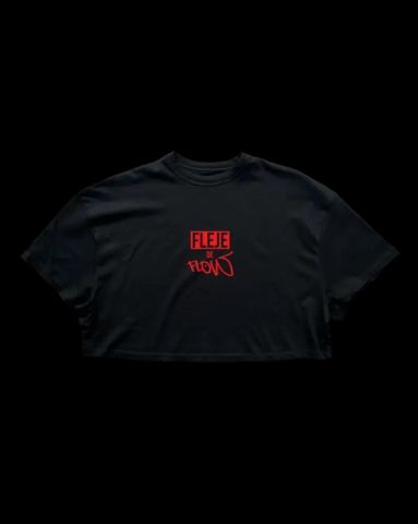Fleje de flow ¨BASIC¨ Cropped Tee  - NEGRO / ROJO