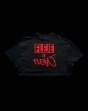 Fleje de flow ¨BASIC¨ Cropped Tee  - NEGRO / ROJO
