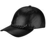 Kangol ® Chain Faux Leather Baseball BLACK