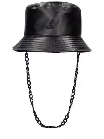 Kangol ® Chain Faux Leather Bucket BLACK