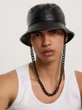 Kangol ® Chain Faux Leather Bucket BLACK