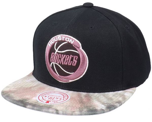 Mitchell & Ness ® Blitzed Black Snapback Rockets