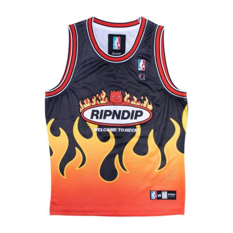 Ripndip Welcome To Heck Basketball Jersey BLACK
