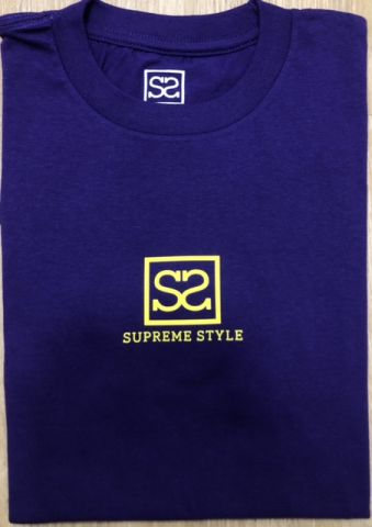 Supreme Style Basic Logo Tee PURPLE/YELLOW