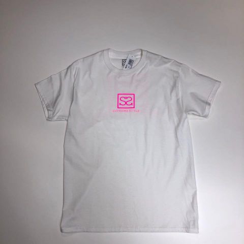 Supreme Style Basic Logo 1.1 Tee WHITE/MAGENTA