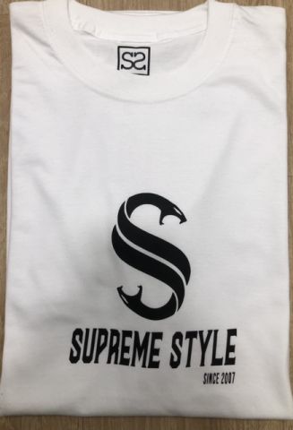 Supreme Style Big Snake Logo Tee WHITE/BLACK