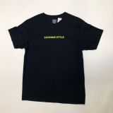 Supreme Style Script Tee BLACK/LIME