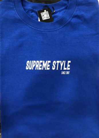 Supreme Style 3D Script Chris Tee BLUE/WHITE