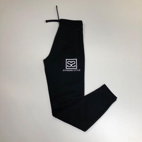 Supreme Style Basic Logo Sweatpant BLACK/WHITE