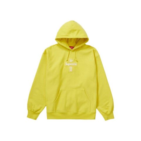 Supreme® Cross Box Logo Hooded Sweatshirt Lemon