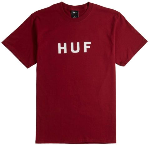 HUF ® Essentials OG Logo Tee BURGUNDY