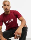 HUF ® Essentials OG Logo Tee BURGUNDY